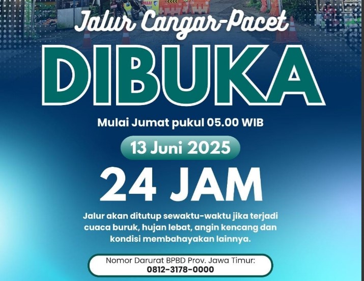 Perbaikan Pasca Longsor Selesai 100 Persen, Gubernur Khofifah Pastikan Jalur Pacet-Cangar Aman Dibuka 24 Jam