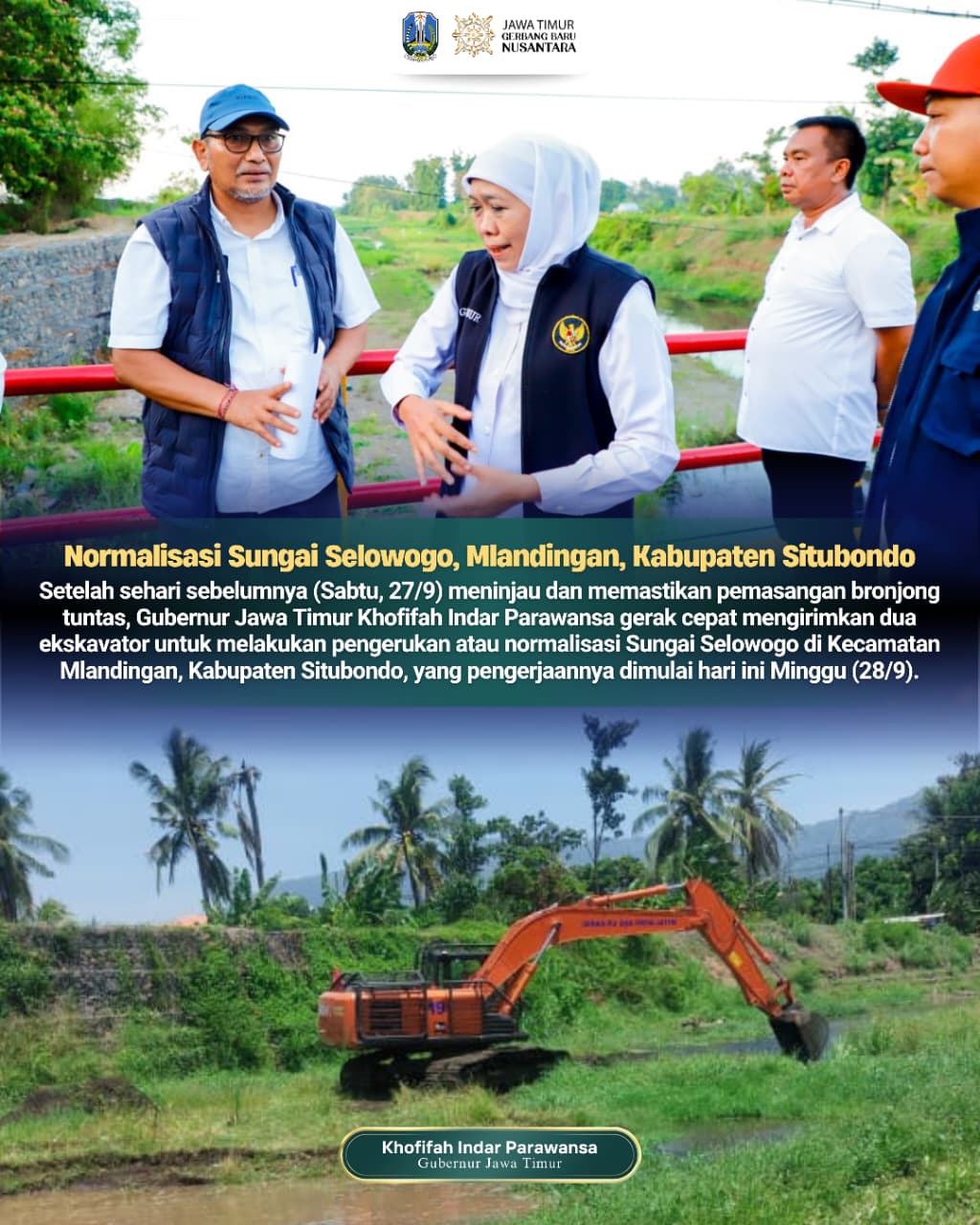 Normalisasi Sungai Selowogo Jadi Prioritas, Gubernur Khofifah Pastikan Manfaat Bisa Dirasakan Masyarakat Situbondo