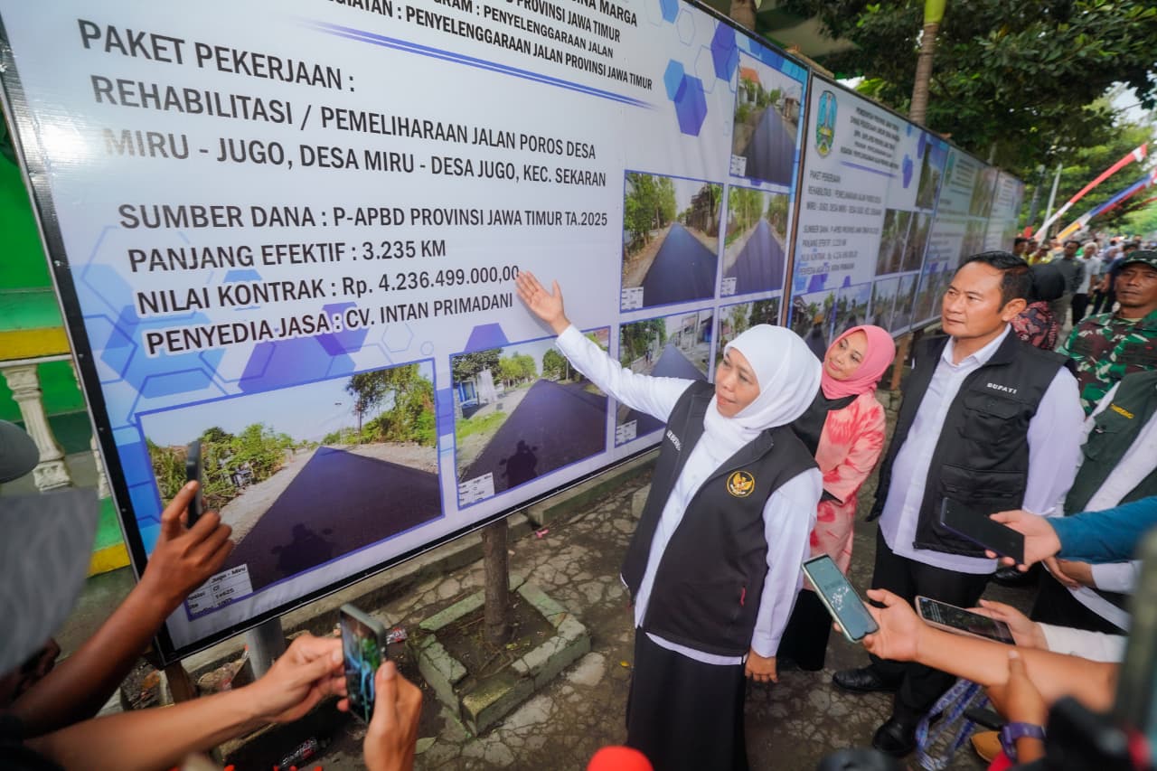 Gubernur Khofifah: Infrastruktur yang Baik Adalah Fondasi Ekonomi Rakyat, Lamongan Jadi Contoh Nyata