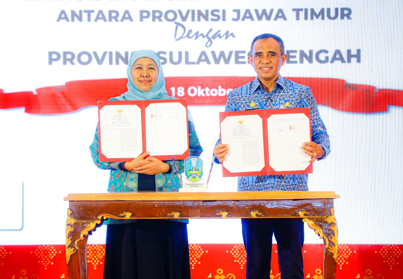 Gubernur Khofifah Teken 11 PKS Lintas OPD dan KADIN, Wujudkan Kerja Sama Strategis Jatim-Sulteng