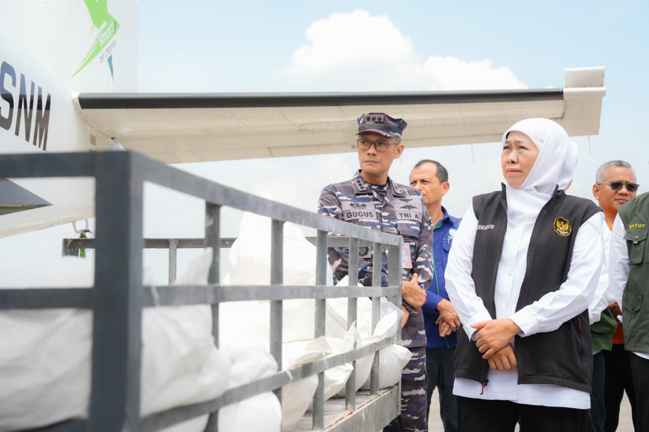 Gubernur Khofifah Pastikan Kesiapan OMC Lanudal Juanda Hadapi Puncak Curah Hujan di Jawa Timur