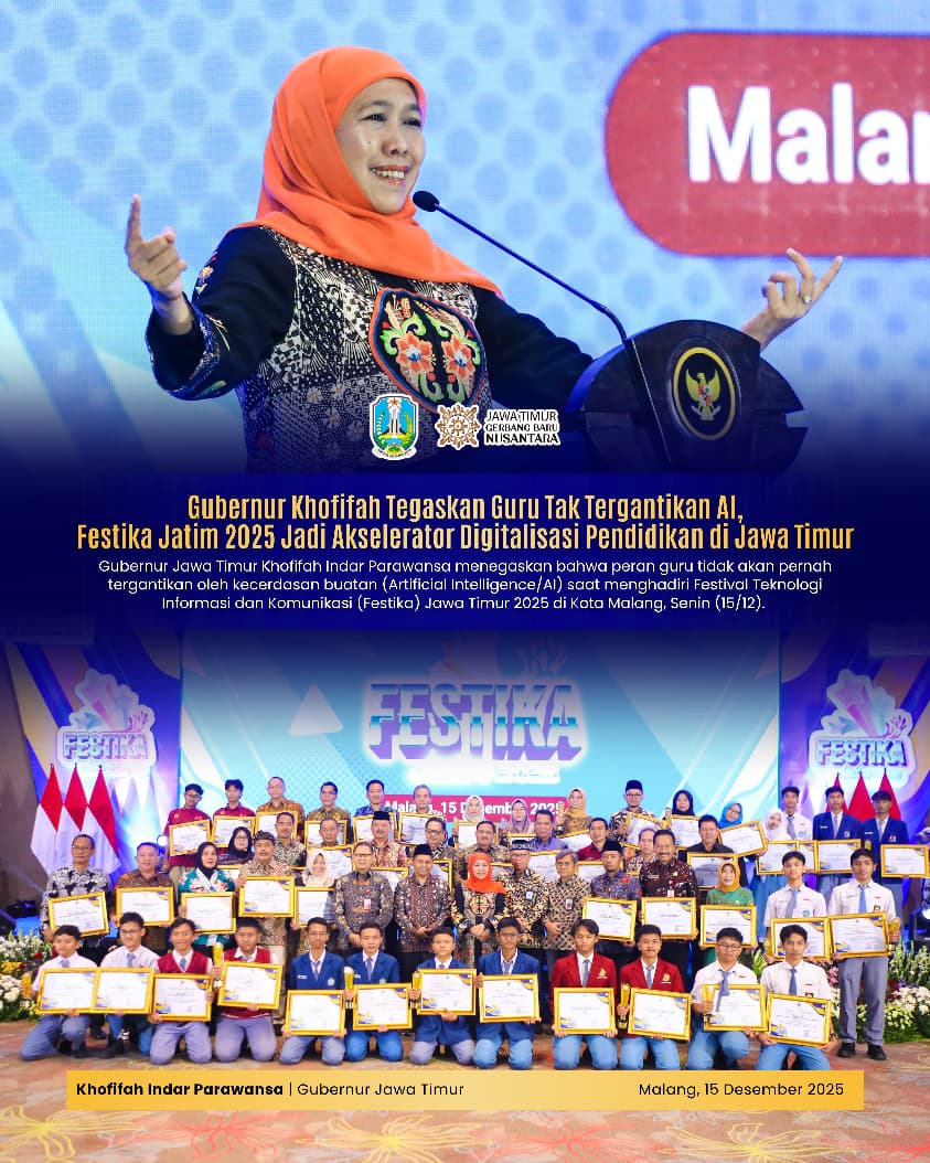 Khofifah Tegaskan Batasan TIK: Alat Digitalisasi Pendidikan, Tapi Karakter Murid Tetap Domain Guru.