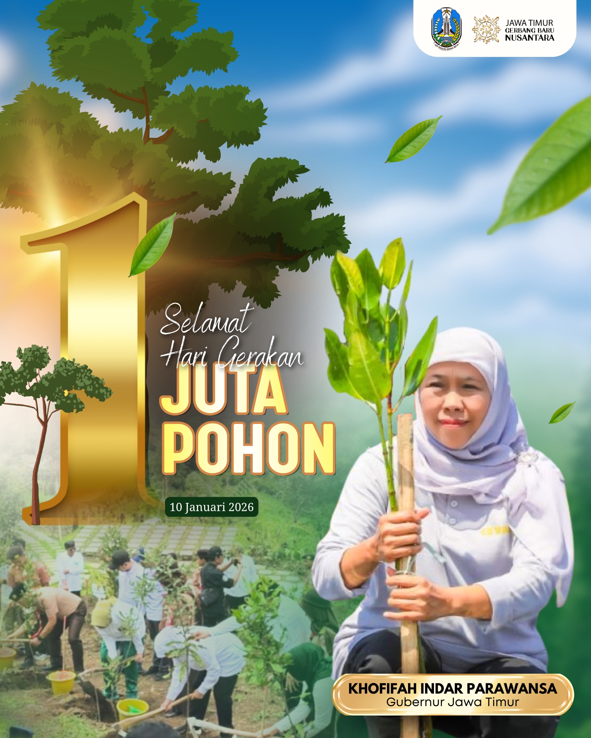 Gubernur Khofifah Tegaskan Gerakan Menanam Pohon Penting bagi Masa Depan Lingkungan dan Kesejahteraan Masyarakat
