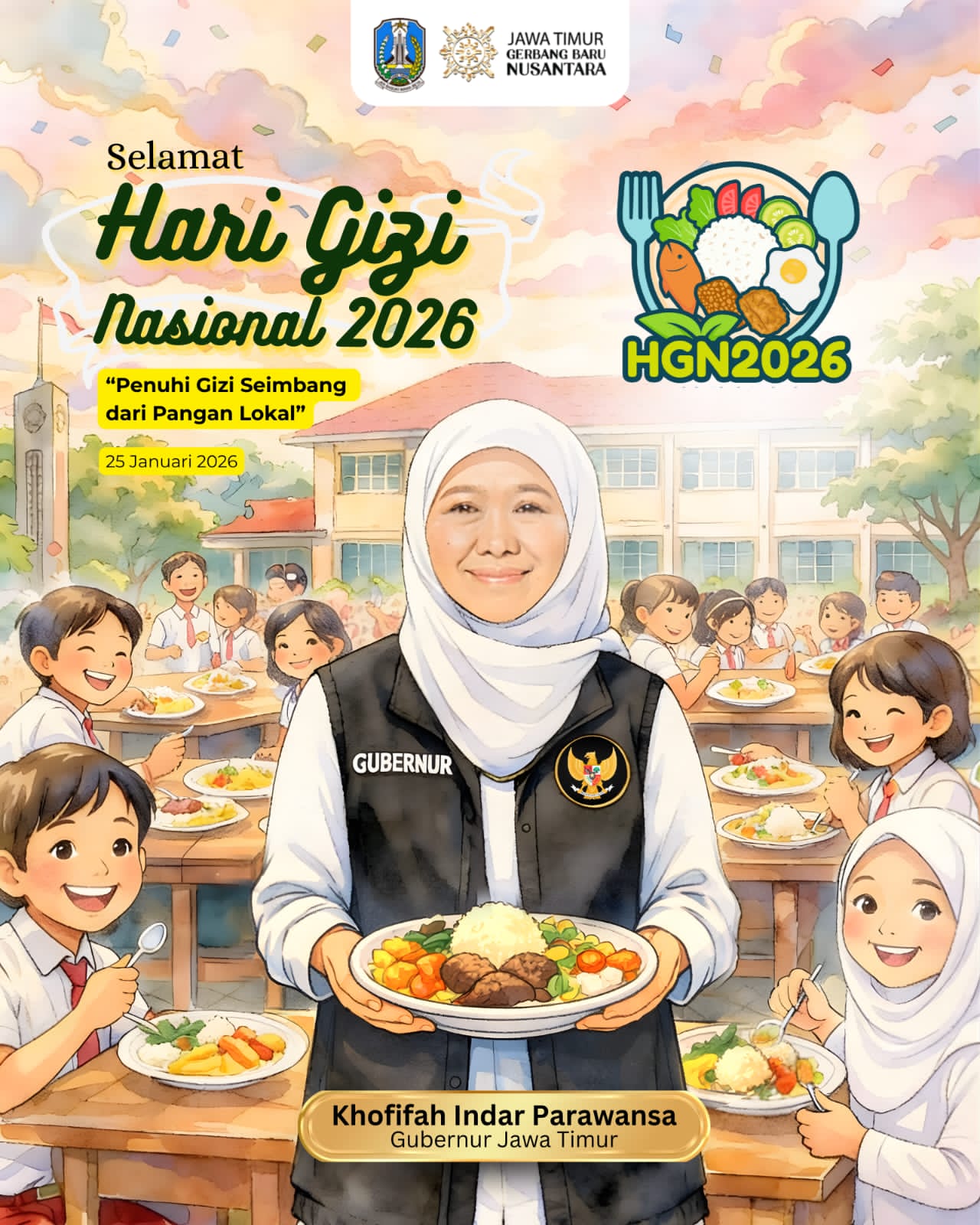 Gubernur Khofifah Pastikan Penguatan Gizi Masyarakat Berbasis Pangan Lokal melalui Jatim Sehat sebagai Pilar Pembangunan SDM