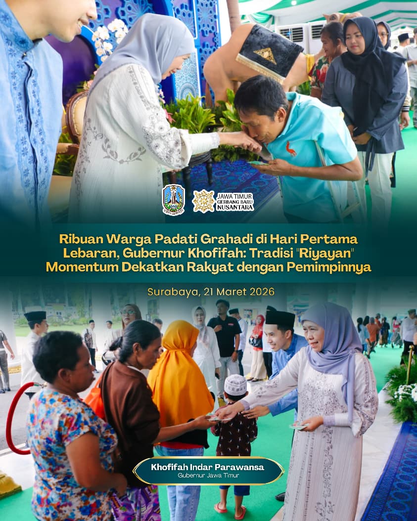 Gubernur Khofifah Gelar Riyayan, Warga Nikmati Kuliner Gratis dan Bawa Pulang Sembako