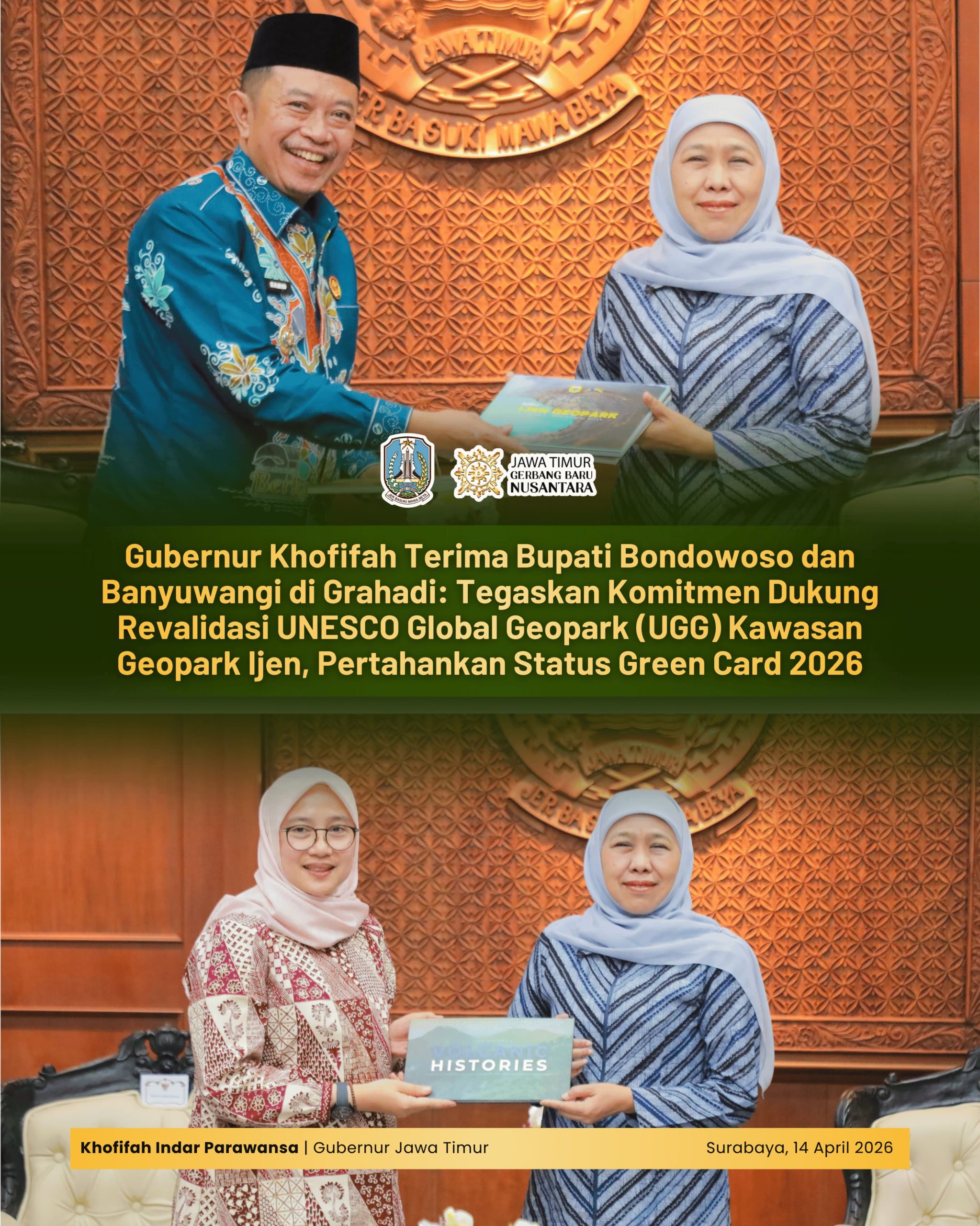 Gubernur Khofifah Tegaskan Revalidasi UNESCO Geopark Ijen Jadi Momentum Perkuat Pariwisata dan Ekonomi Masyarakat