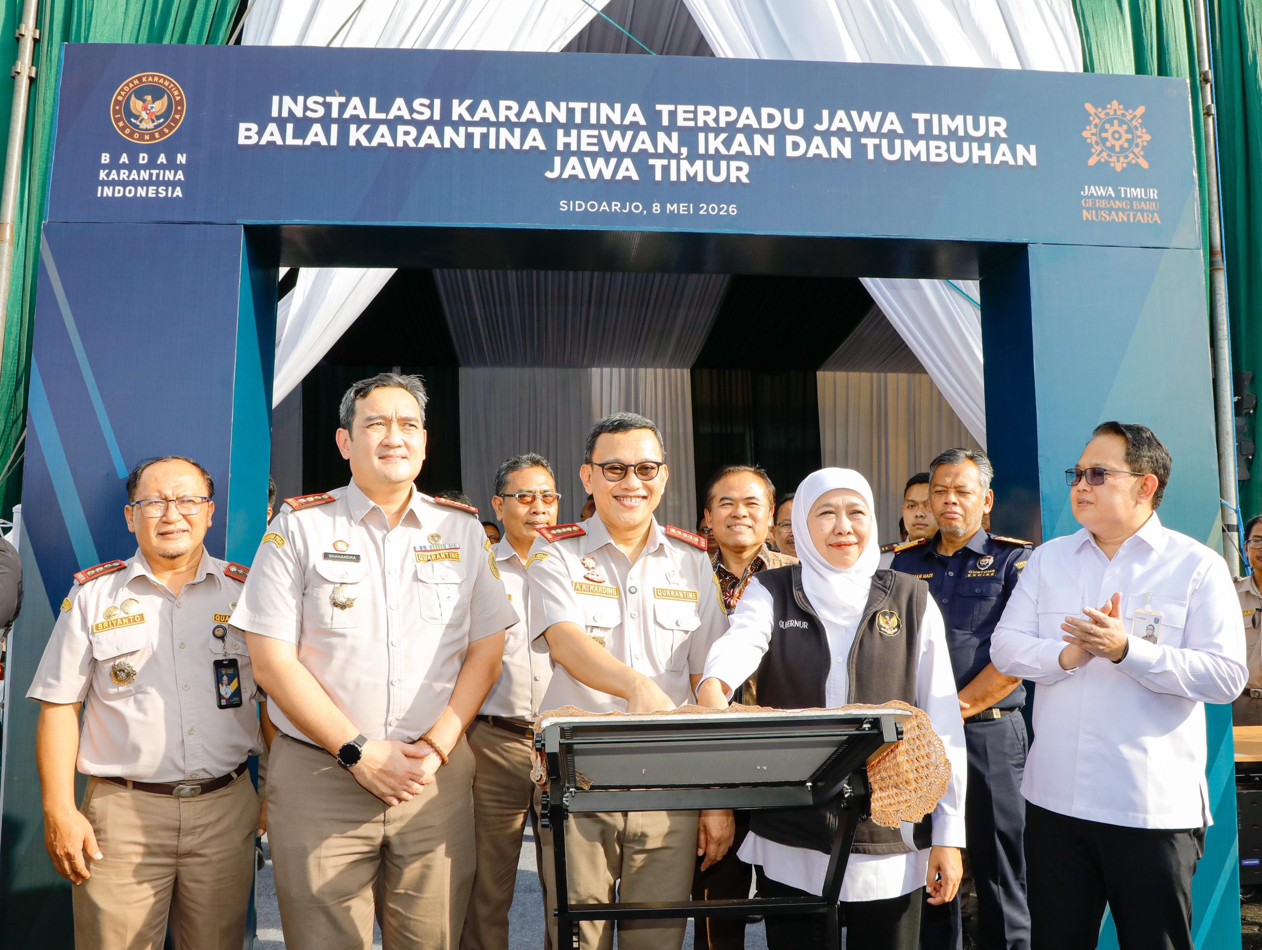Gubernur Khofifah dan Kepala Badan Karantina RI Resmikan Karantina Terpadu Jatim Pertama di Indonesia di Kawasan JATIM HUB