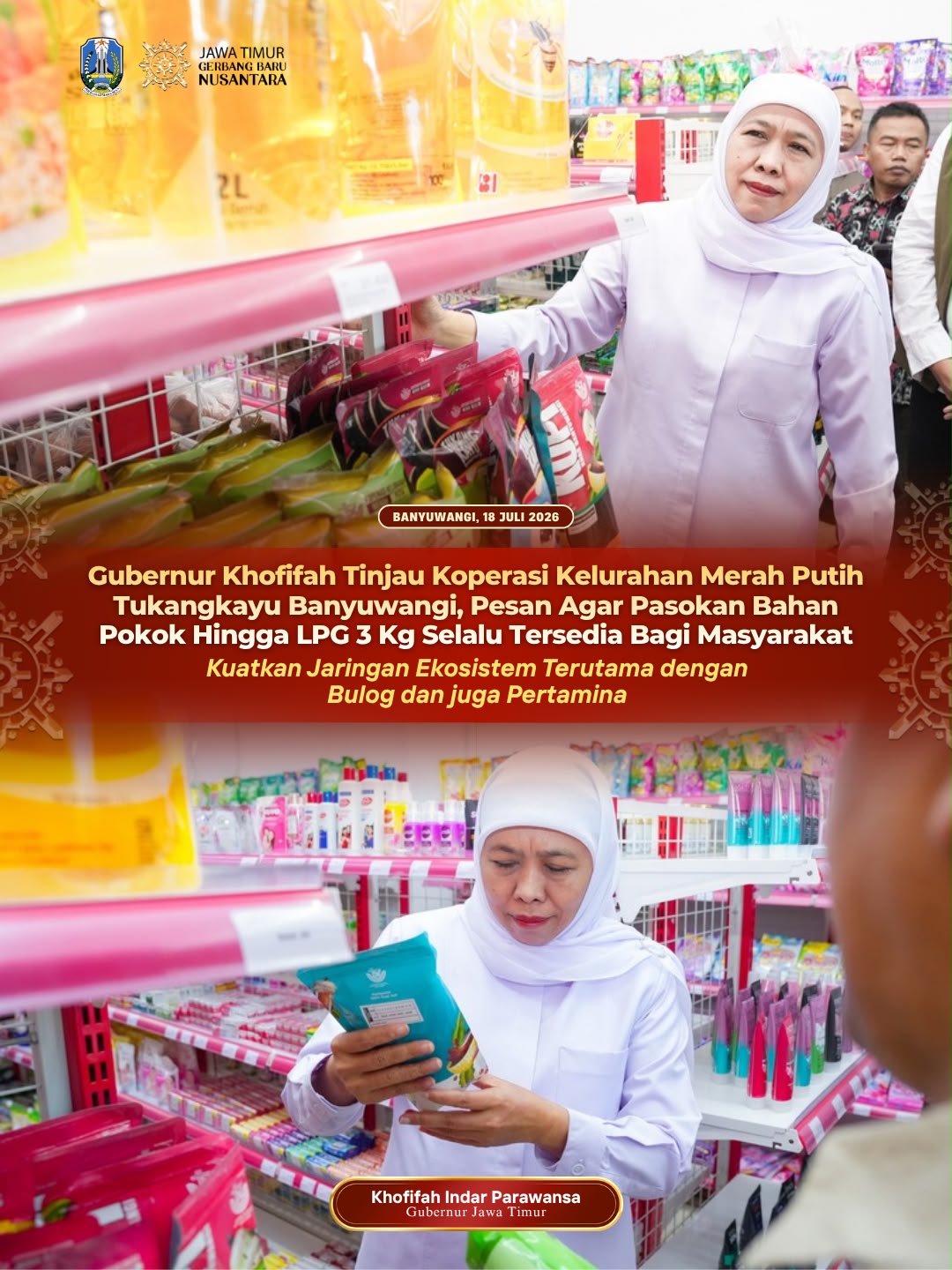 KKMP Tukangkayu Masuk 10 Besar Terbaik di Jatim, Gubernur Khofifah Apresiasi Pengelola dan Perkuat Jejaring Distribusi